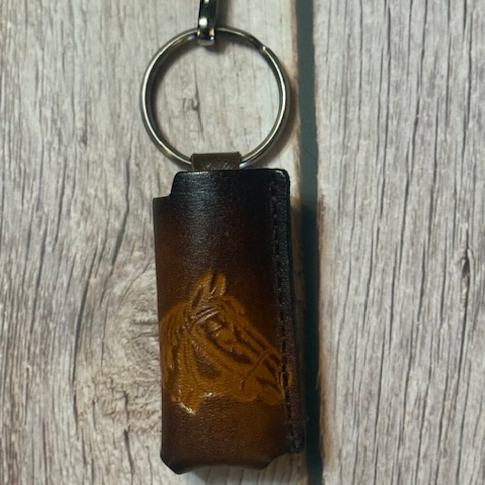 ✨ Vintage Tooled Leather Lighter Holder — Horse Head Design (NOS) ✨